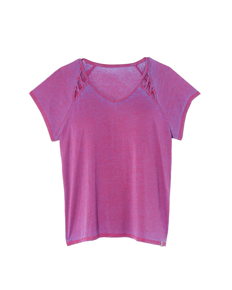 Front of plus size Azalea Lattice Detail Tee by Marc NY | Dia&Co | dia_product_style_image_id:128225